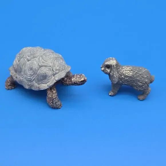 Schleich Tortoise & Hare Figure Set Wildlife Animal Toy Lot 2 PVC - Picture 2 of 8